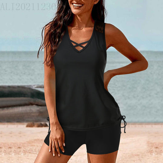 Damen Sportlicher Tankini mit Shorts R&B