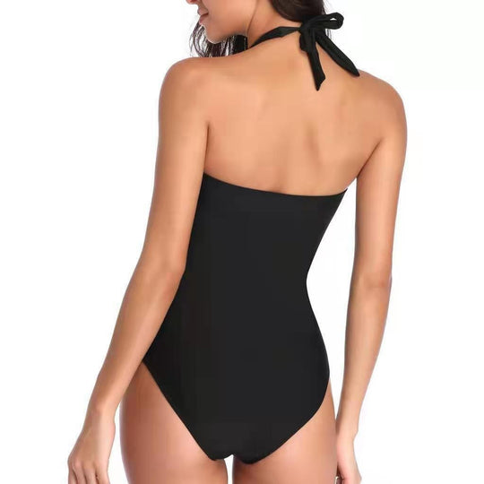 Damen Einteiliger Badeanzug mit modischer Raffung R&B