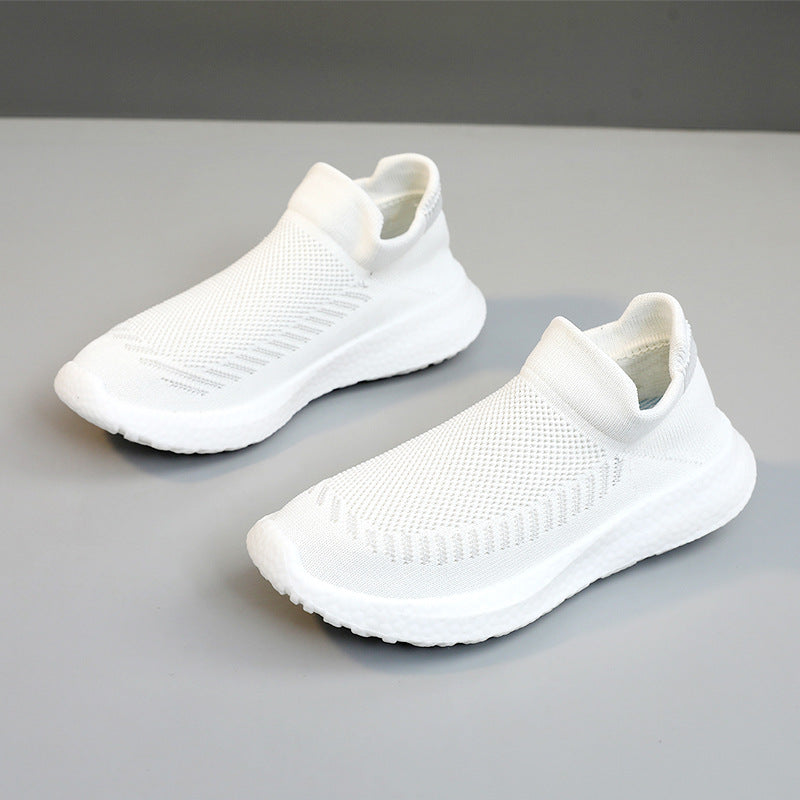 Damen atmungsaktive Slip-On Sneakers mit flexiblem Strick-Obermaterial R&B