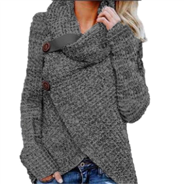 Damen Strickjacke mit asymmetrischem Verschluss und komfortablem Kragen R&B