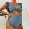 Damen Badeanzug Set mit raffiniertem Knotendesign und modischen Rüschendetails R&B