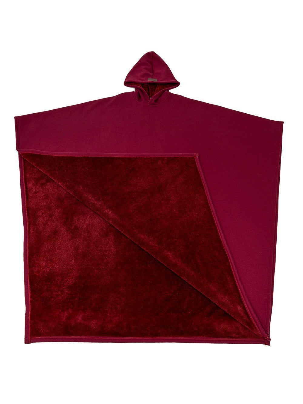 Damen kuscheliger Kapuzenponcho aus weichem Mikrofleece R&B