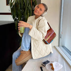 Damen Steppjacke mit großen Taschen und Rundhalsausschnitt R&B