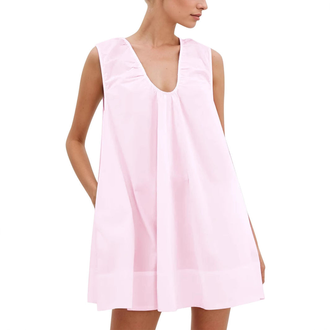 Damen Lässiges Sommerkleid mit Rüschen-Ausschnitt R&B