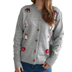 Damen Strickjacke mit kunstvollem Motiv R&B