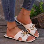 Damen Elegante Mules mit dekorativem Ketten-Design R&B