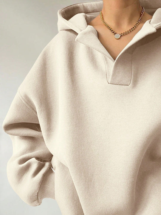 Damen Oversized Kapuzenpullover mit einzigartigem Kragen R&B