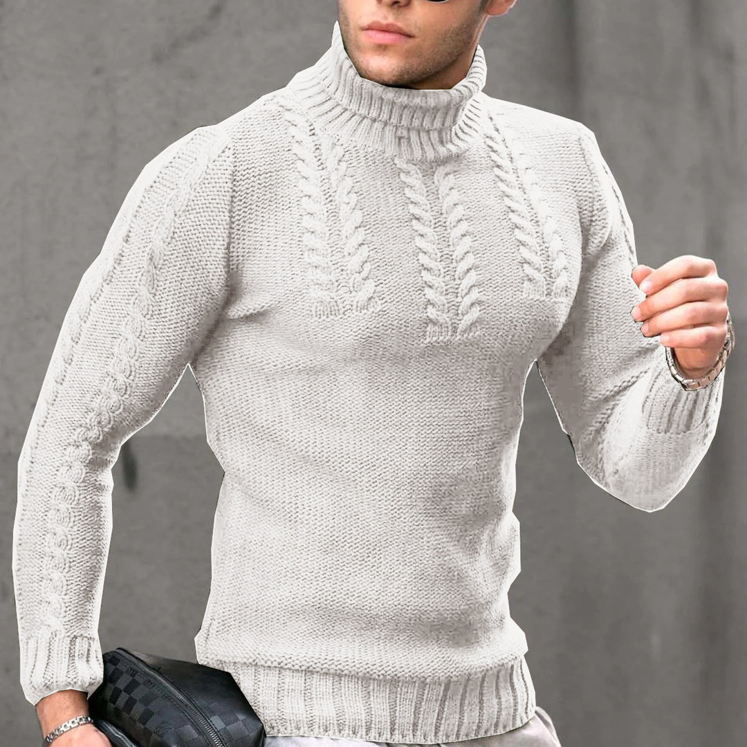 Herren Strickpullover mit hochstehendem Kragen R&B