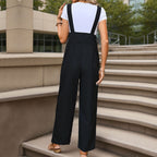 Damen Lässiger Jumpsuit mit praktischen Taschen und Knopfdetails
