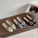 Damen Slipper mit eleganter Perlenschließe R&B