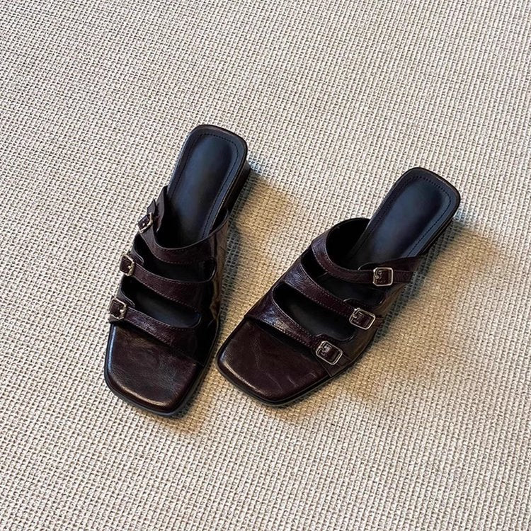 Damen modische Pantoletten mit verstellbaren Riemen und stilvollem Design R&B