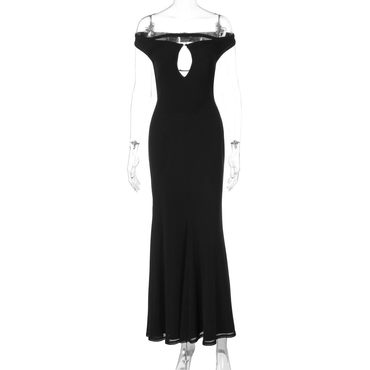 Damen Elegantes Wickelkleid mit Off-Shoulder Design und geschlitztem Rücken R&B