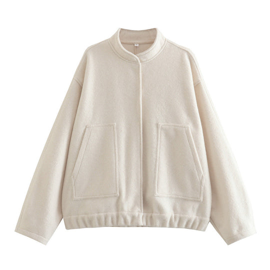 Damen coole Oversize-Jacke aus weichem Wollmix R&B