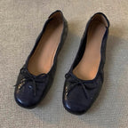 Damen Ballerinas mit verspieltem Schleifendetail und weichem Leder