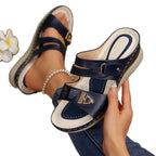Damen Wedge-Sandalen mit verstellbarem Riemen und modischem Schnitt R&B