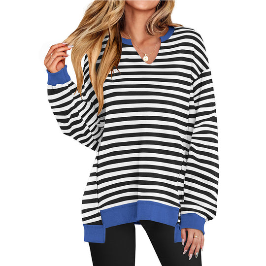 Damen Lässiger pullover mit V-Ausschnitt und überschnittenen Ärmeln R&B