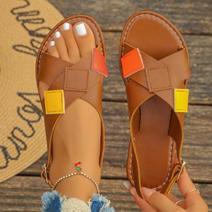 Damen Riemchen-Sandalen mit bunten Akzenten R&B