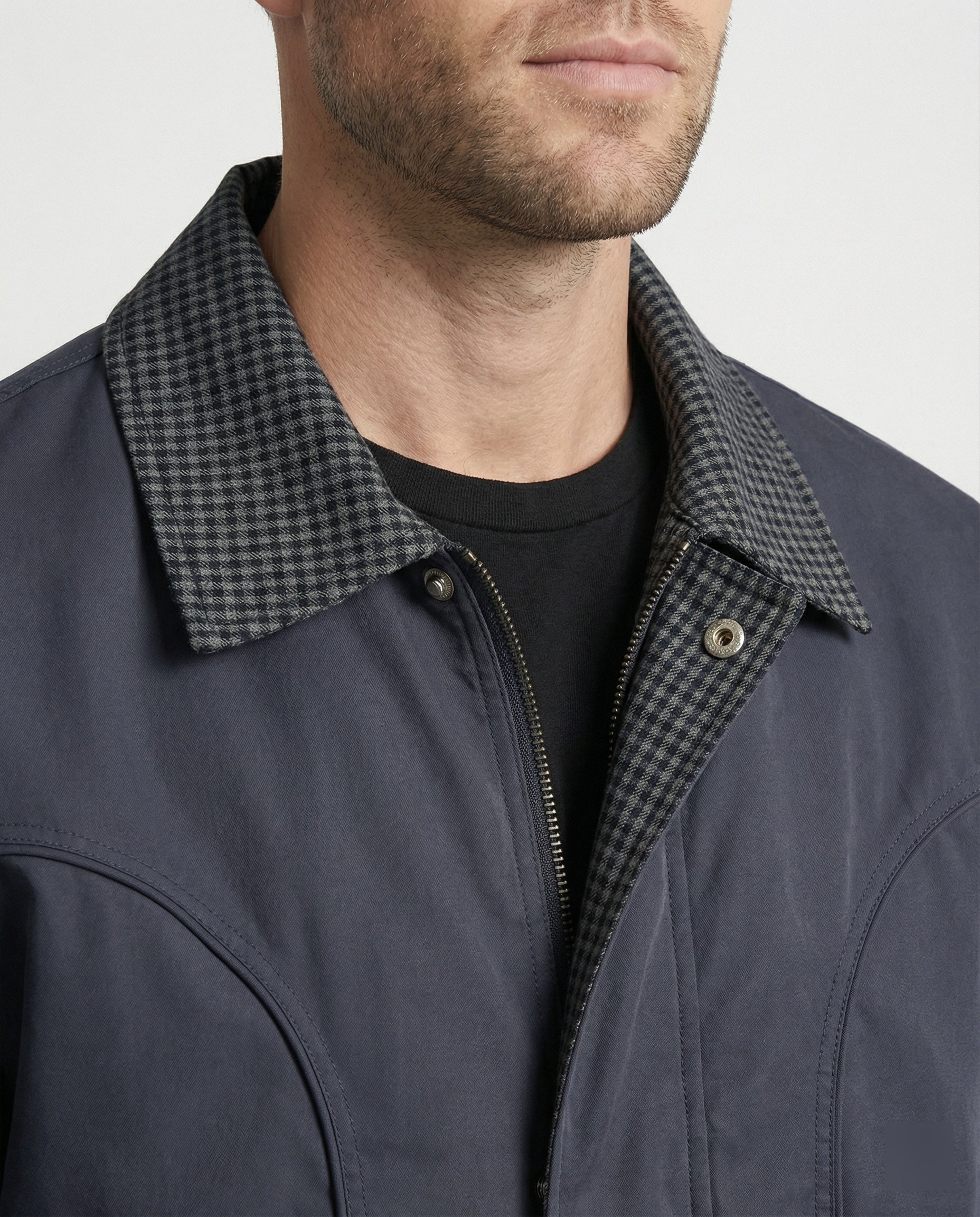 Herren wattierte Oversize-Bomberjacke mit verdecktem Reißverschluss und elastischem Saum R&B