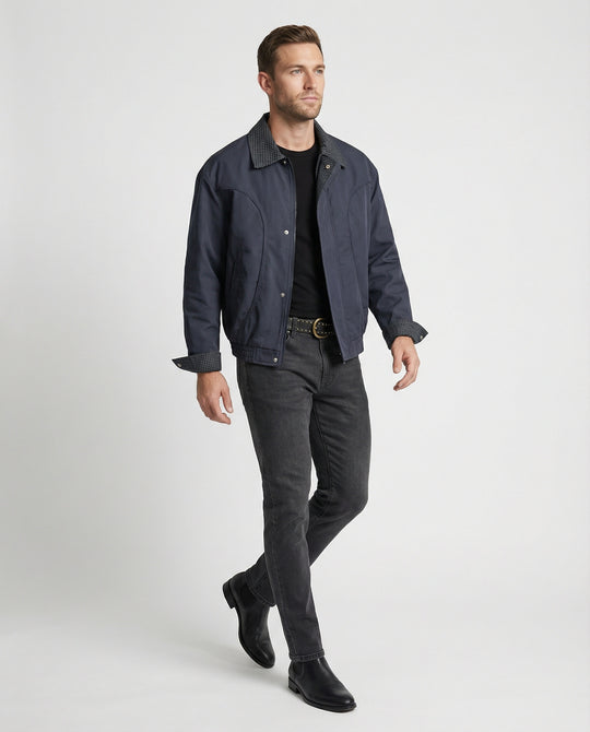 Herren wattierte Oversize-Bomberjacke mit verdecktem Reißverschluss und elastischem Saum R&B