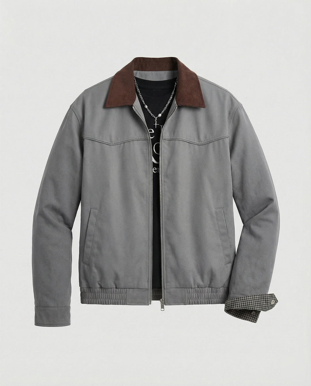 Herren wattierte Oversize-Bomberjacke mit verdecktem Reißverschluss und elastischem Saum R&B