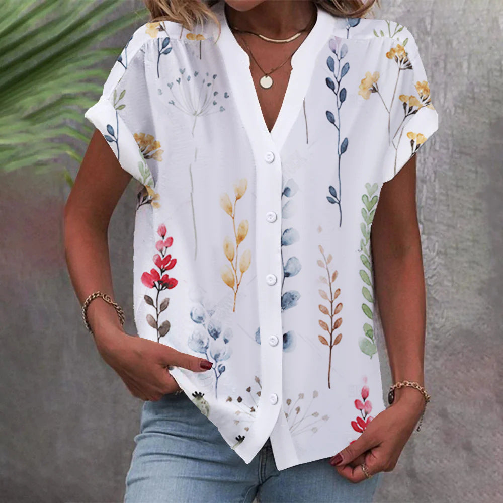 Damen elegante Bluse mit floralem Design R&B