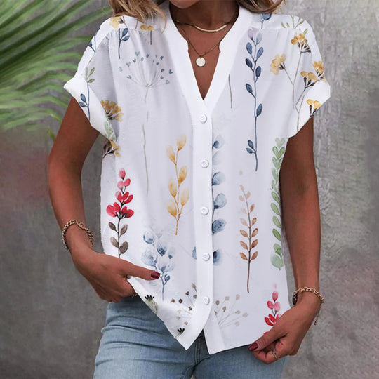 Damen elegante Bluse mit floralem Design R&B