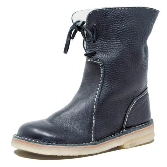 Damen Lederstiefel mit komfortablem Innenfutter und modischem Riemen R&B