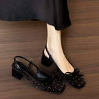 Damen Sling-Pumps mit modischem Schleifenakzent und komfortablem Blockabsatz R&B