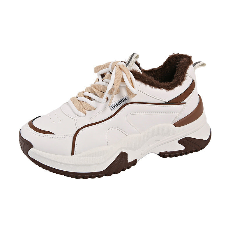 Damen modische Chunky Sneakers mit warmem Innenfutter R&B