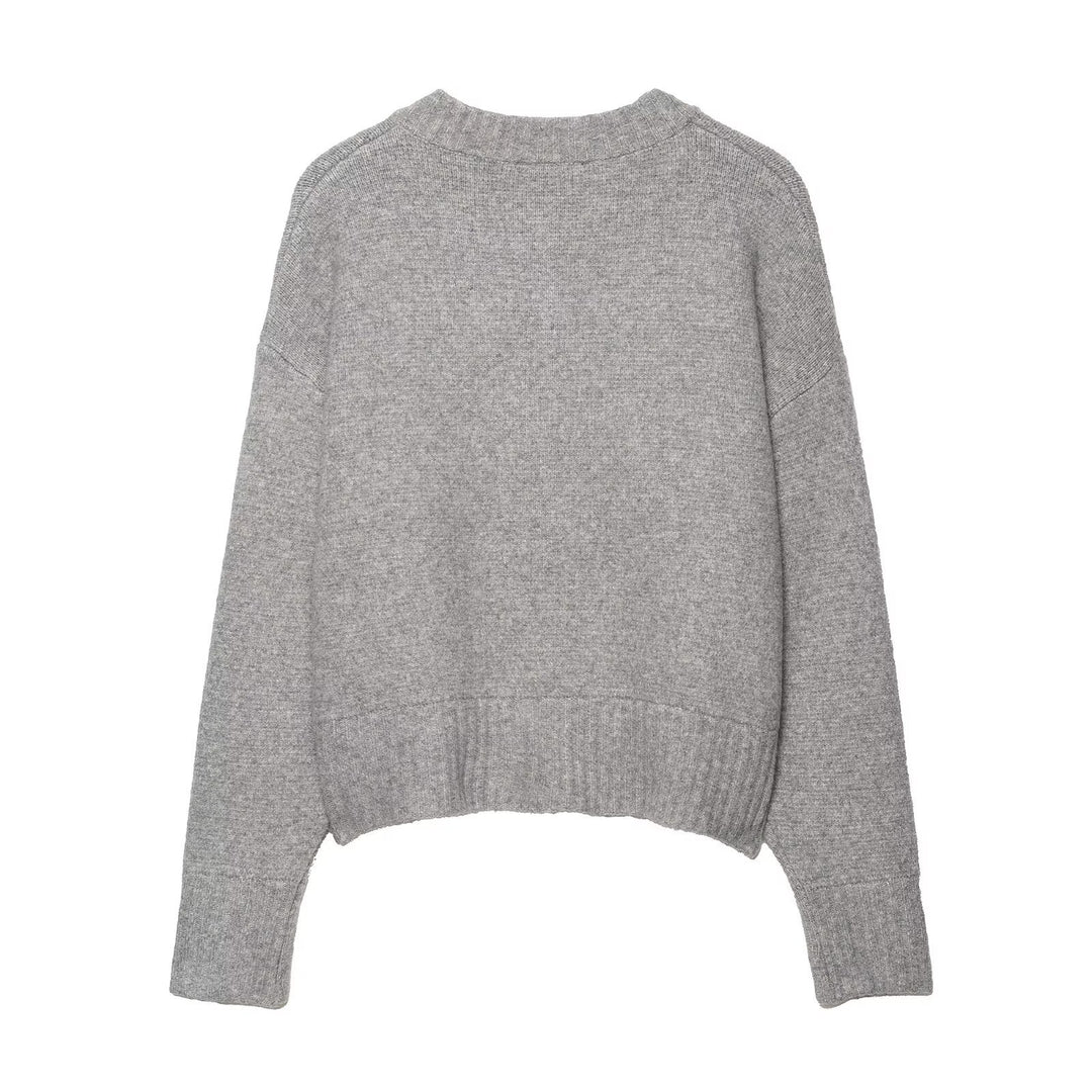 Damen lässiger Strickcardigan mit Knopfdetails R&B