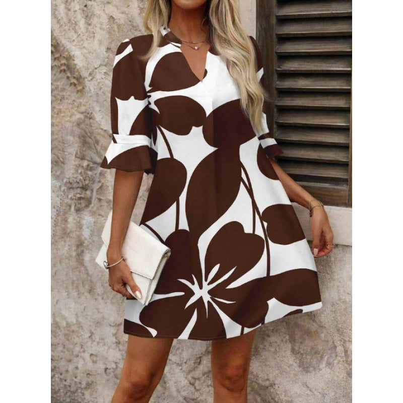Damen Sommerkleid mit modischem Floral-Design R&B
