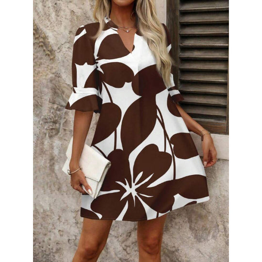 Damen Sommerkleid mit modischem Floral-Design R&B