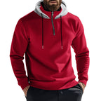 Herren Sportlicher Kapuzenpullover mit halbem Reißverschluss und atmungsaktivem Material R&B