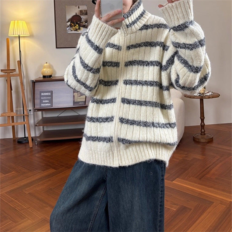 Damen Strickpullover mit hohem Kragen R&B