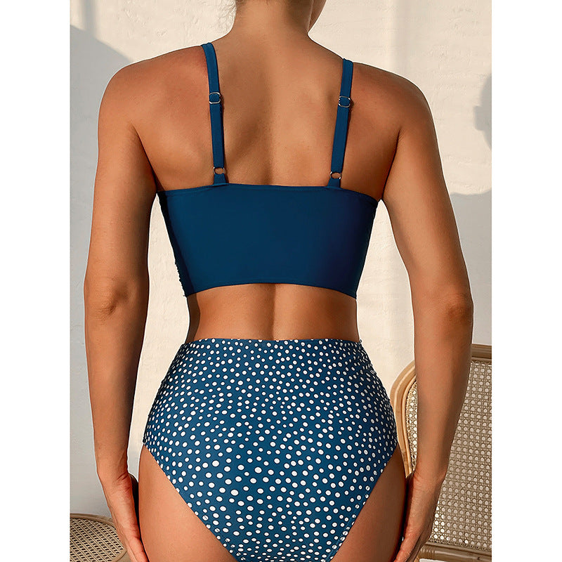 Damen Hochgeschlossener Bikini mit eleganter Raffung R&B