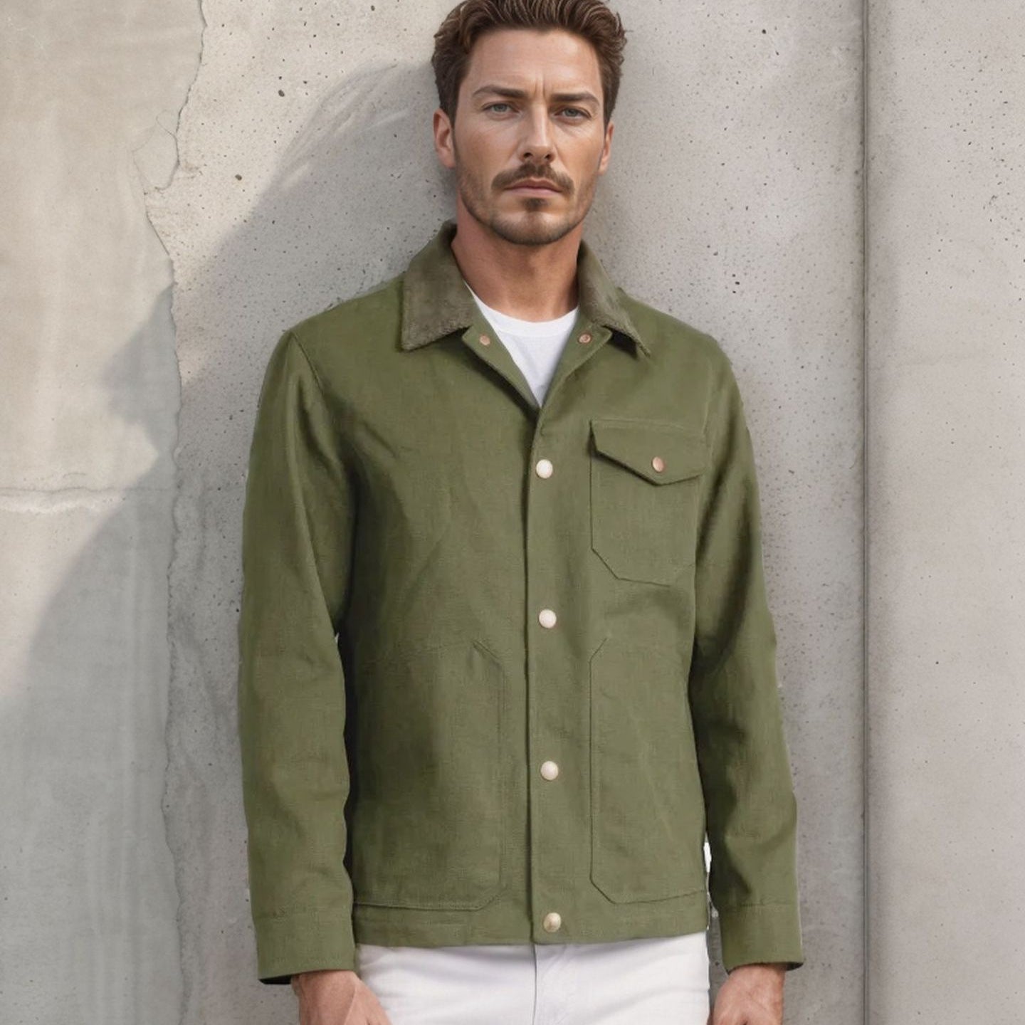 Herren trendige Jeansjacke R&B