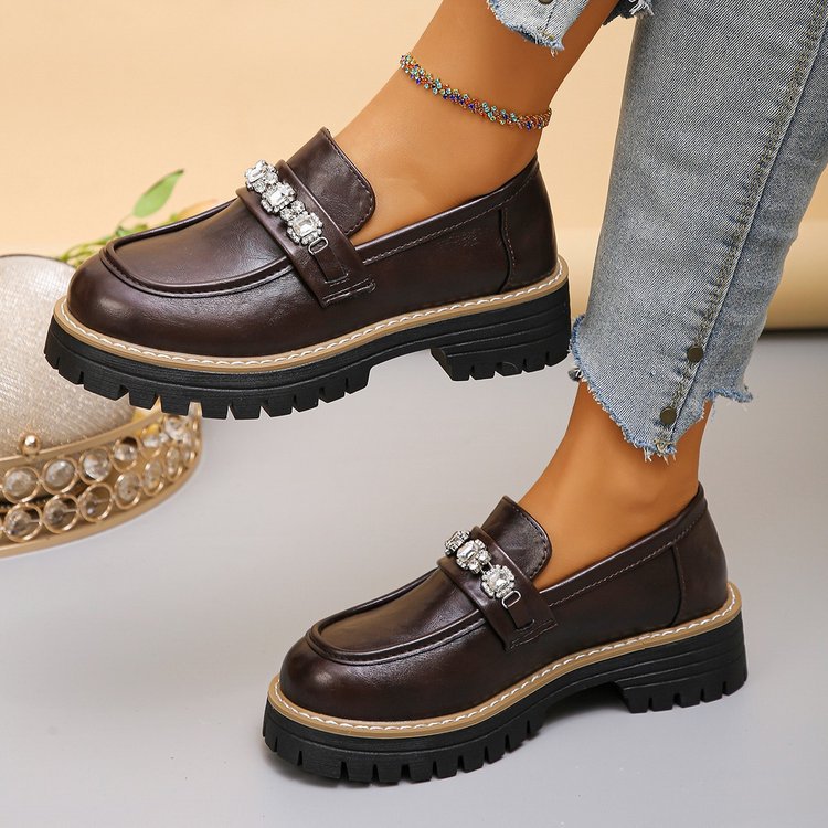 Damen Elegante und bequeme Mokassins mit dekorativen Kristallen R&B