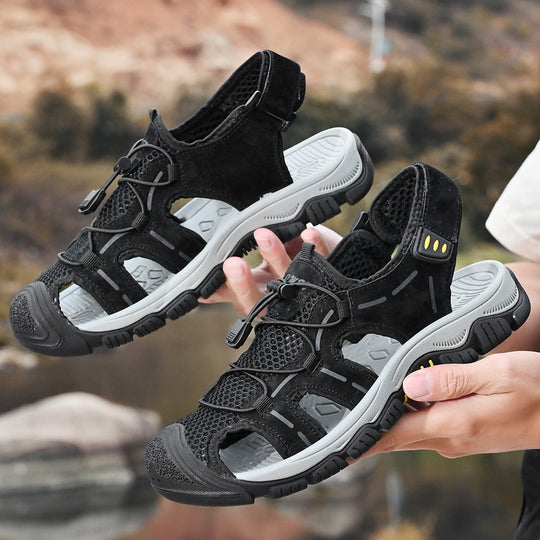 Damen Atmungsaktive Trekking-Sandalen mit stoßdämpfendem Fußbett und verstellbarem Schnellschnürsystem R&B