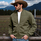 Herren Bomberjacke mit weichem Wildleder-Design und elastischen Bündchen R&B