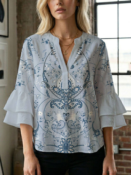 Damen Bluse mit wunderschönen floralem Design R&B
