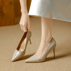 Damen elegante spitze High Heels mit glänzender Oberfläche