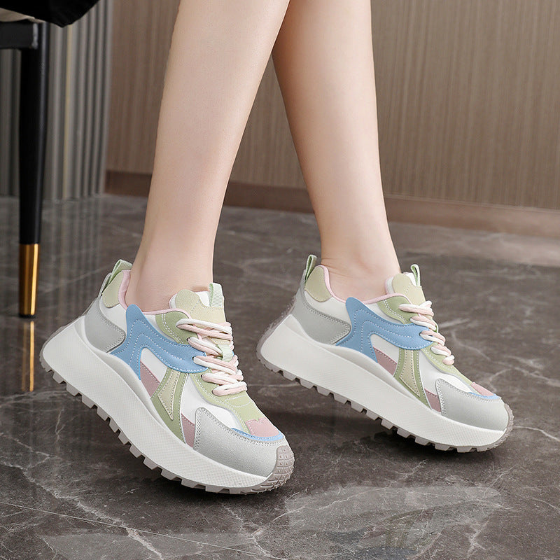 Damen sportliche Chunky Sneakers mit gepolstertem Innenfutter und rutschfester Sohle R&B