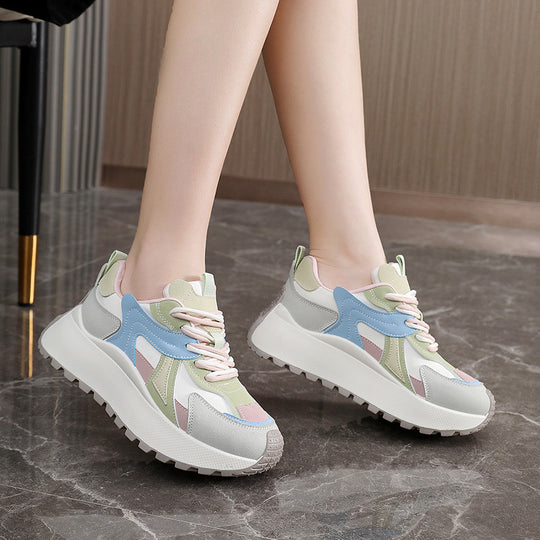 Damen sportliche Chunky Sneakers mit gepolstertem Innenfutter und rutschfester Sohle R&B