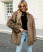 Damen Kunstpelz Jacke R&B