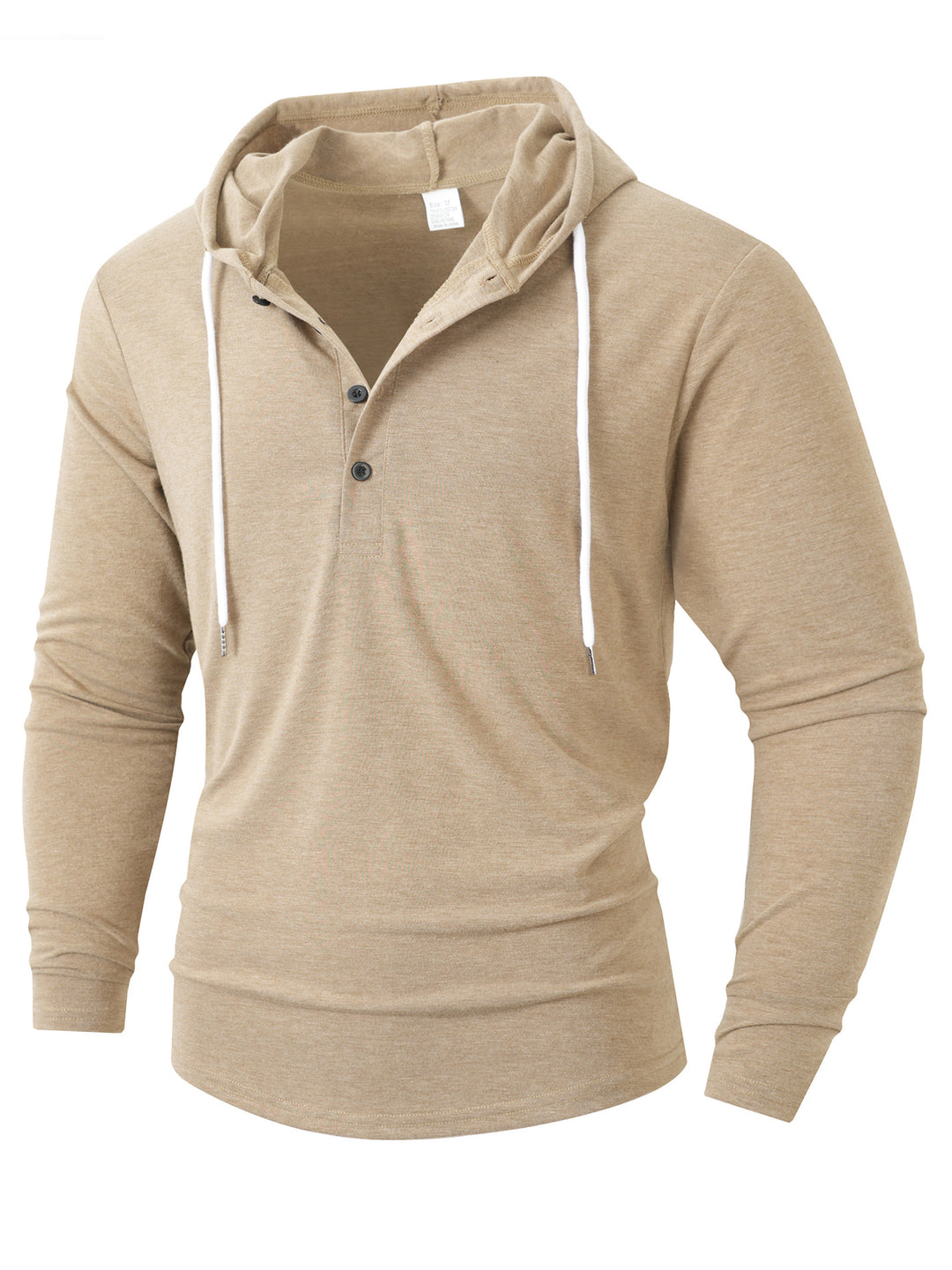 Herren Hoodie mit knöpfbarem Kragen und Kordelzug R&B