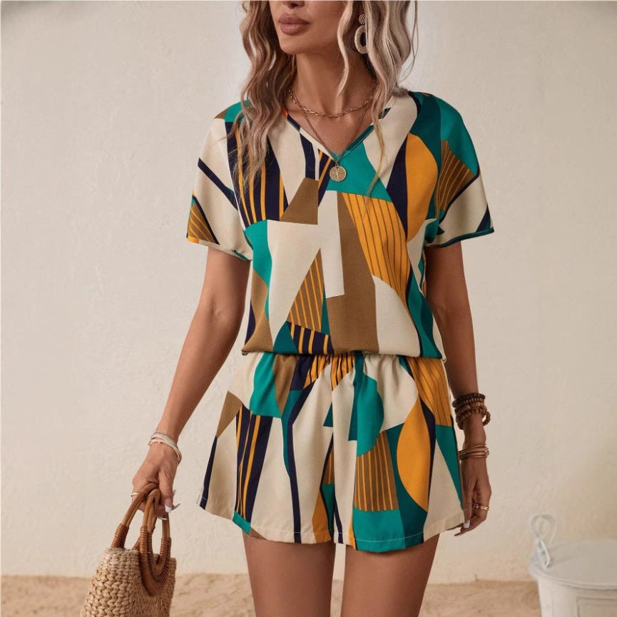 Damen Zweiteiliges Outfit mit floralem Druck und lässigem Schnitt R&B
