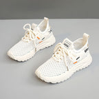 Damen atmungsaktive Sneakers mit stoßdämpfendem Profil und elastischem Schnürsystem R&B