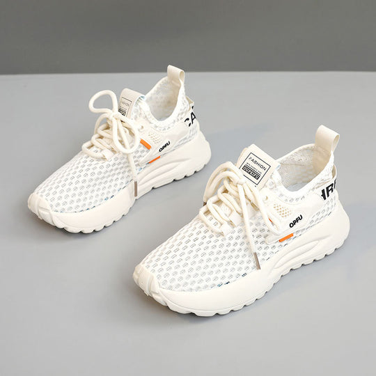 Damen atmungsaktive Sneakers mit stoßdämpfendem Profil und elastischem Schnürsystem R&B