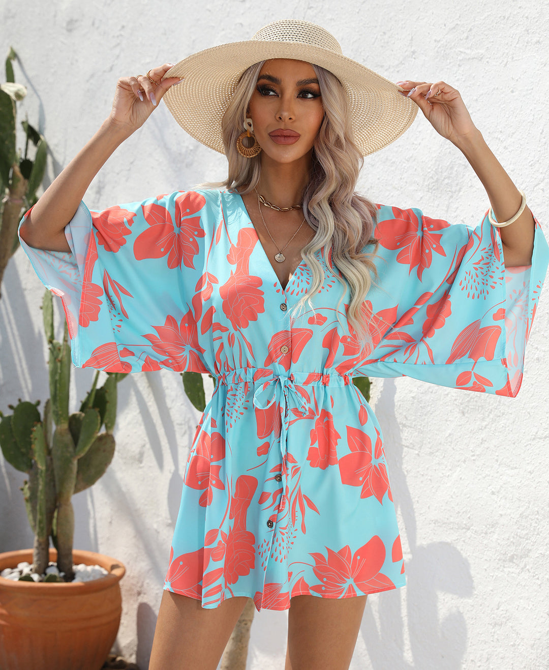 R&B | Kleid mit Blattdruck
