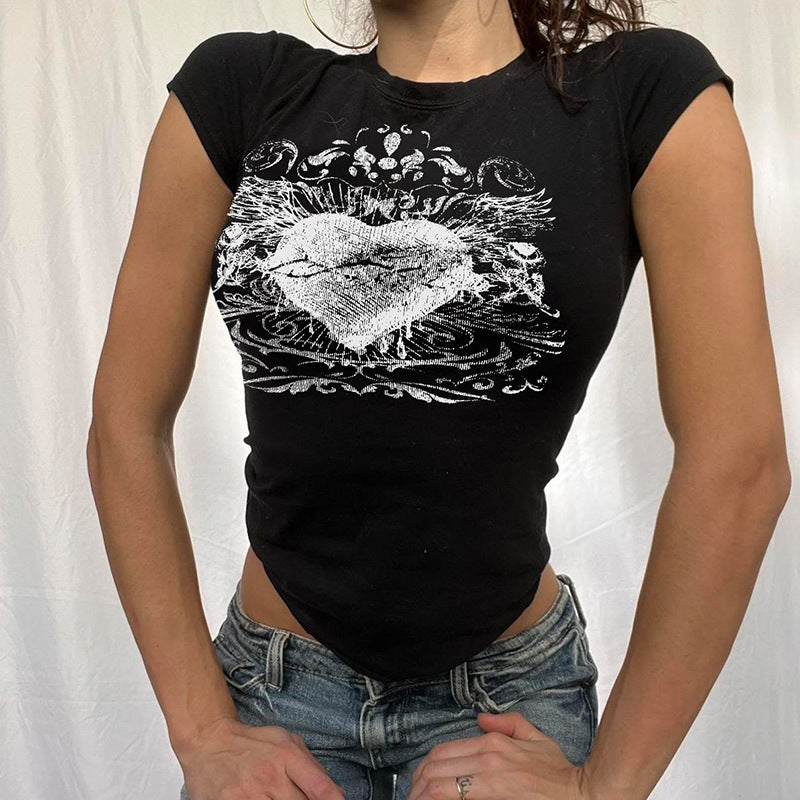 Damen T-Shirt mit kunstvollem Herz-Design R&B